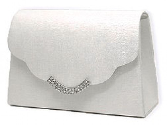 Evening Bag w/ Rhinestones - White - BG-LB76686AW